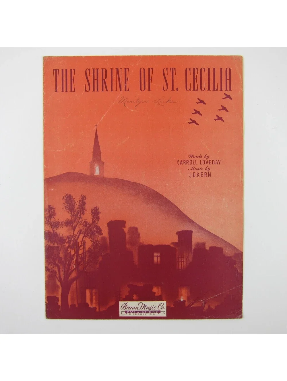 Sheet Music The Shrine of St Cecilia Carroll Loveday & Jokern Vintage 1940